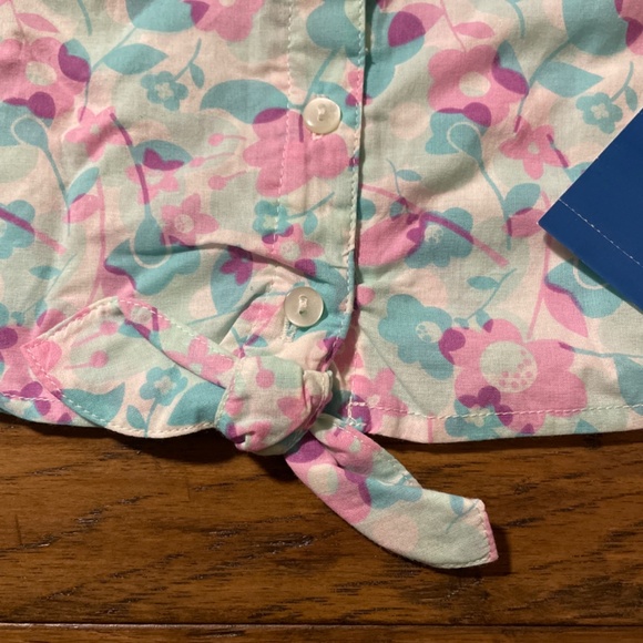 New greendog short sleeve floral button up shirt 6-9 months - Picture 4 of 6